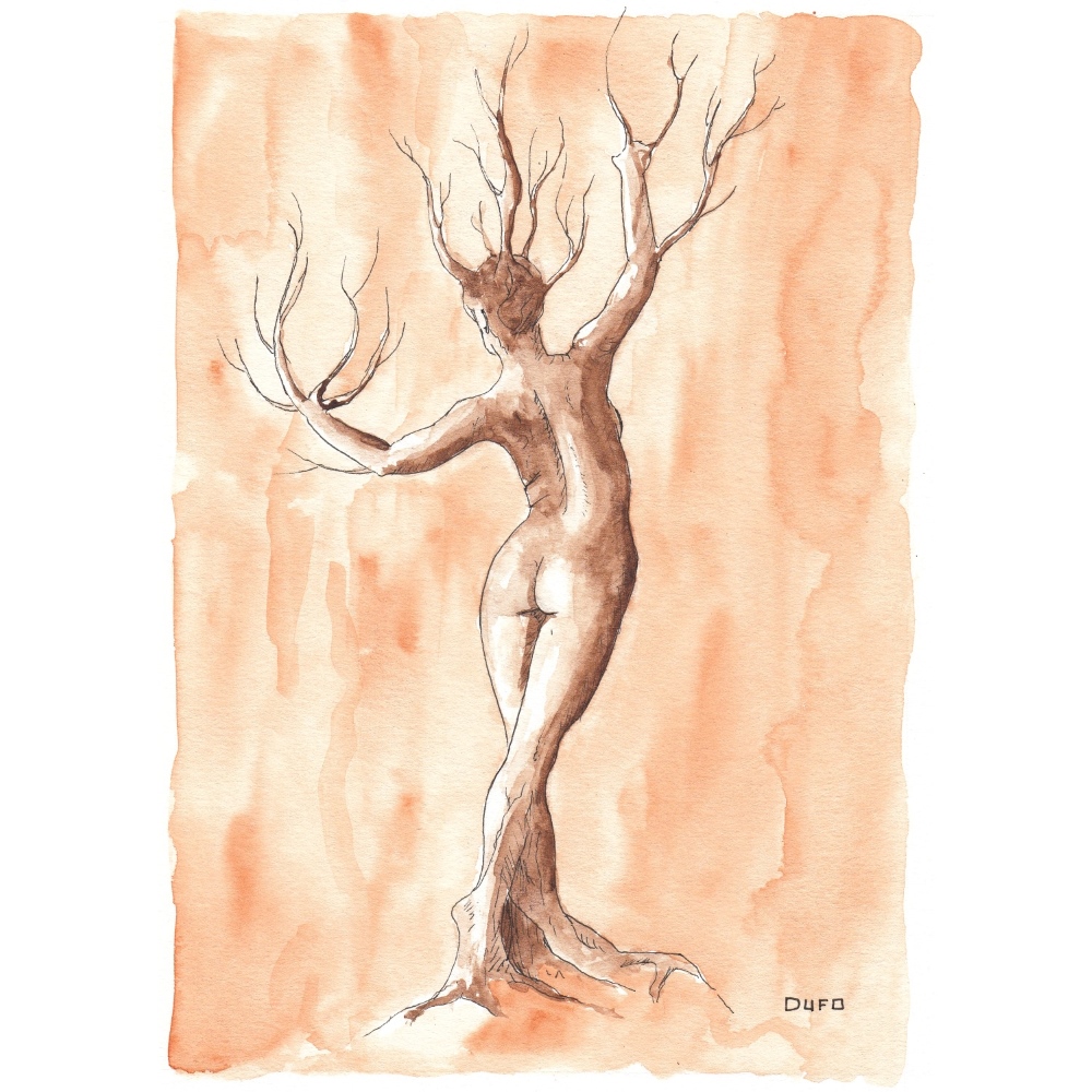 Tte d'animal ou corps vgtal #9, Femme arbre - Oeuvre de DUFO